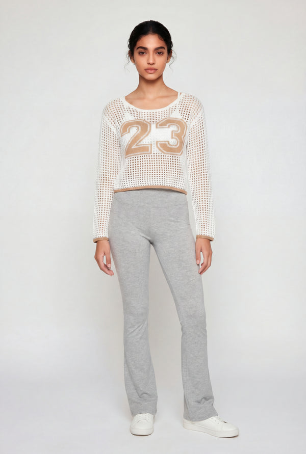 Crochet 23 Graphic Long Sleeve Top