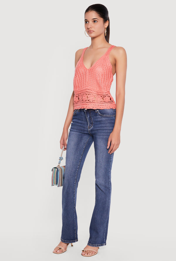 Sleeveless V Neck Crochet Top - Image 3