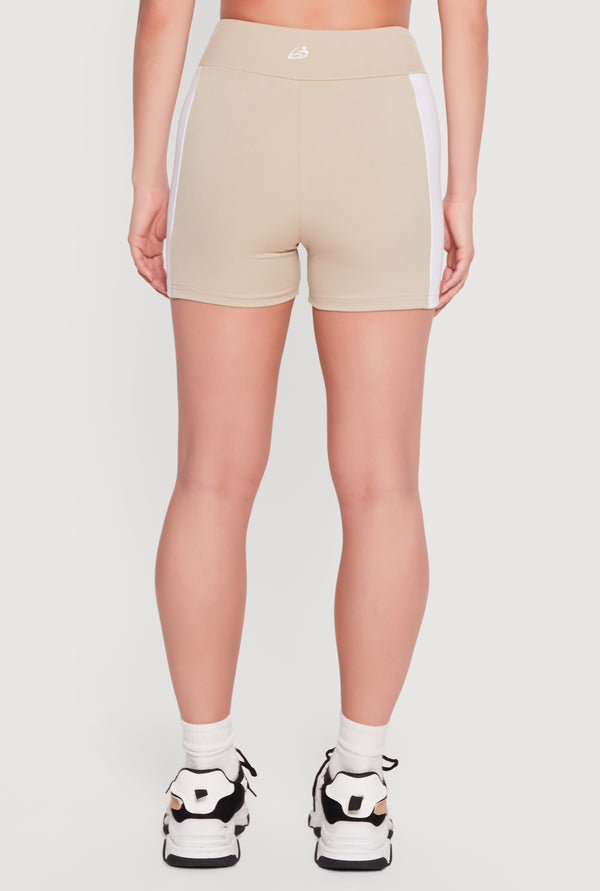 Color Blocked High Waisted Active Shorts - Image 5