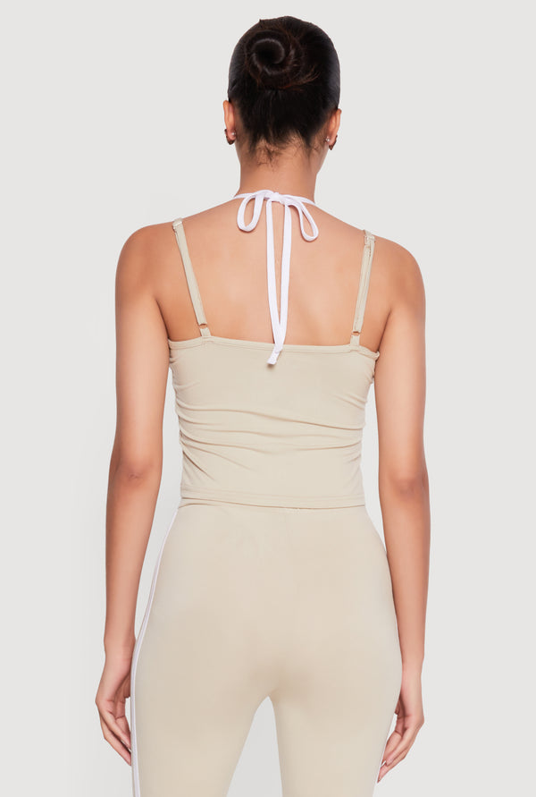 Color Blocked 23 Graphic Layered Look Crop Top - Image 5