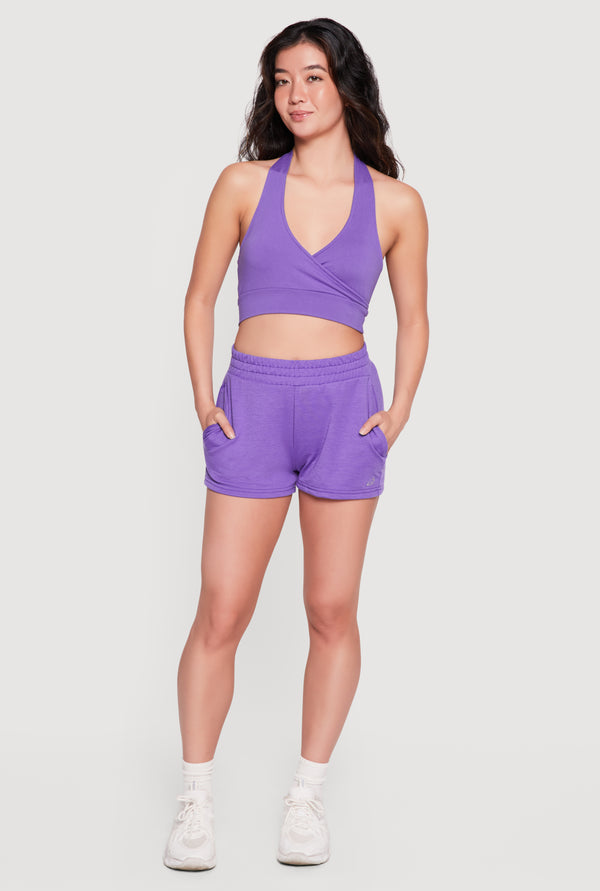 Faux Wrap Halter Crop Top - Image 2