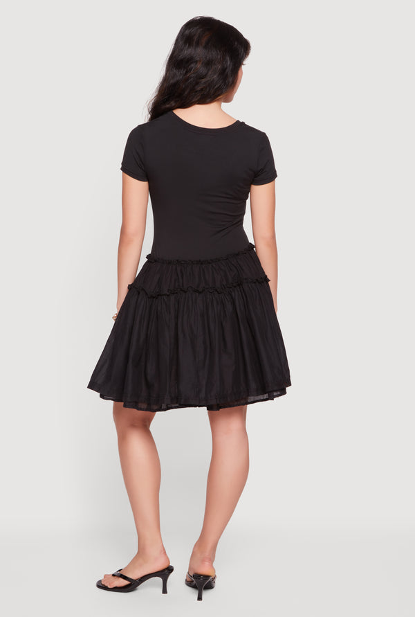 Pocket Detail Short Sleeve Skater Dress - Image 3