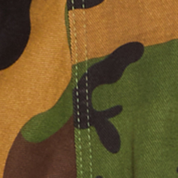 Camouflage Zipper Hem Button Front Denim Blazer - Image 4