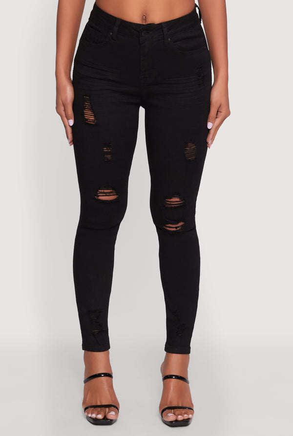 WAX Distressed Frayed Skinny Jeans - Image 5