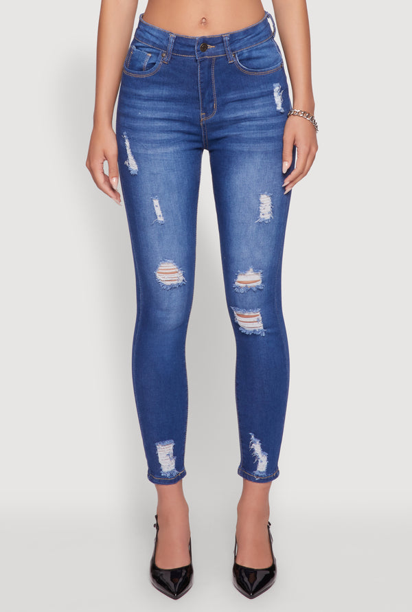 WAX Distressed Frayed Skinny Jeans - Image 5