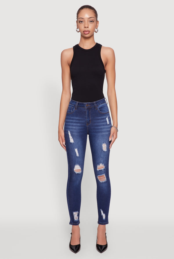 WAX Distressed Frayed Skinny Jeans - Image 2
