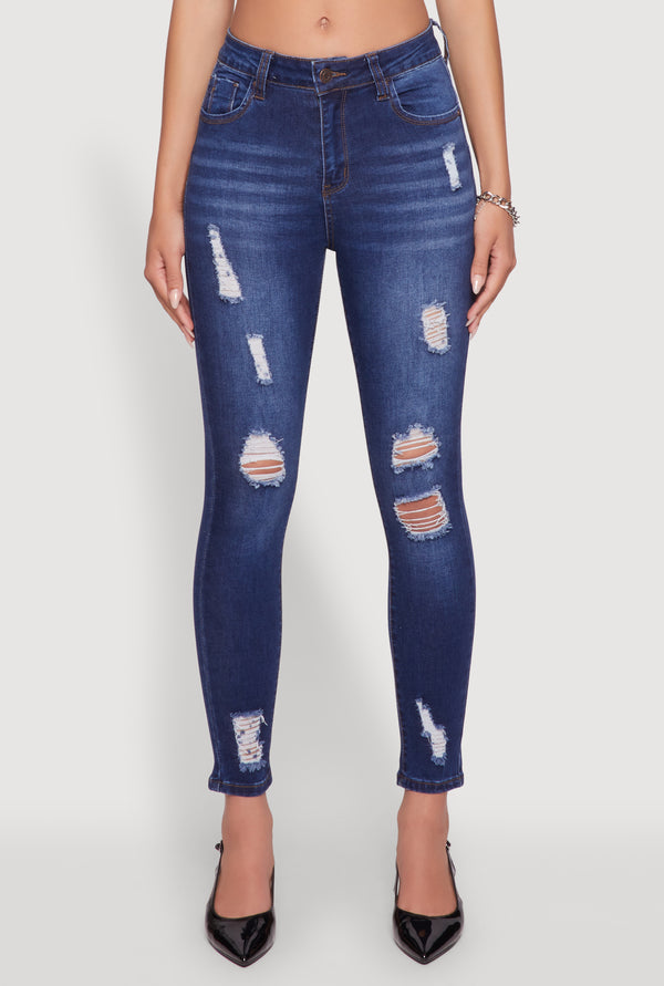 WAX Distressed Frayed Skinny Jeans - Image 5