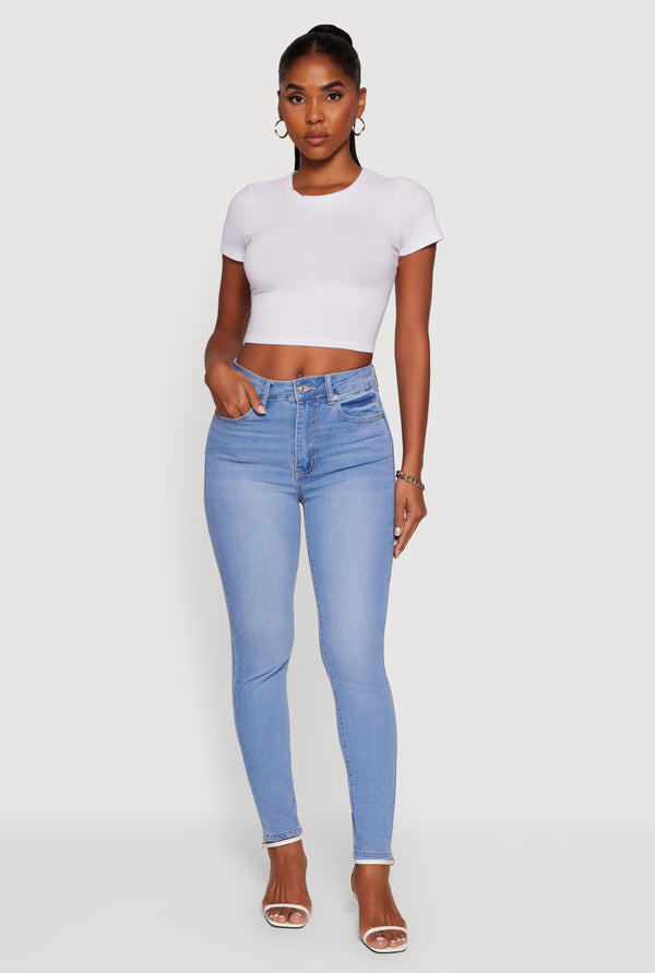 WAX High Waist Whiskered Skinny Jeans - Image 2
