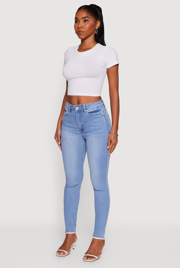 WAX High Waist Whiskered Skinny Jeans - Image 3