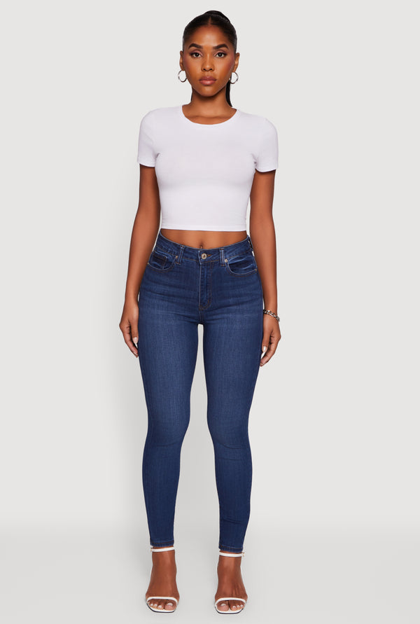 WAX High Waist Whiskered Skinny Jeans