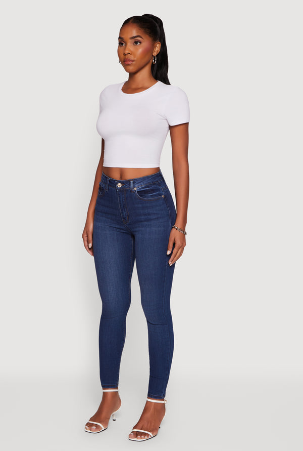 WAX High Waist Whiskered Skinny Jeans - Image 3